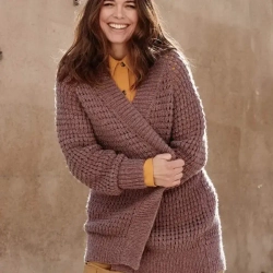 Пряжа Katia Concept Cotton Merino Glam - модель кардигана