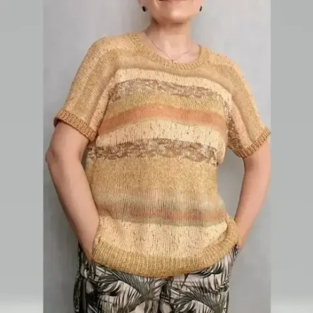 МК летней футболки. Модель "Песчанная симфония".