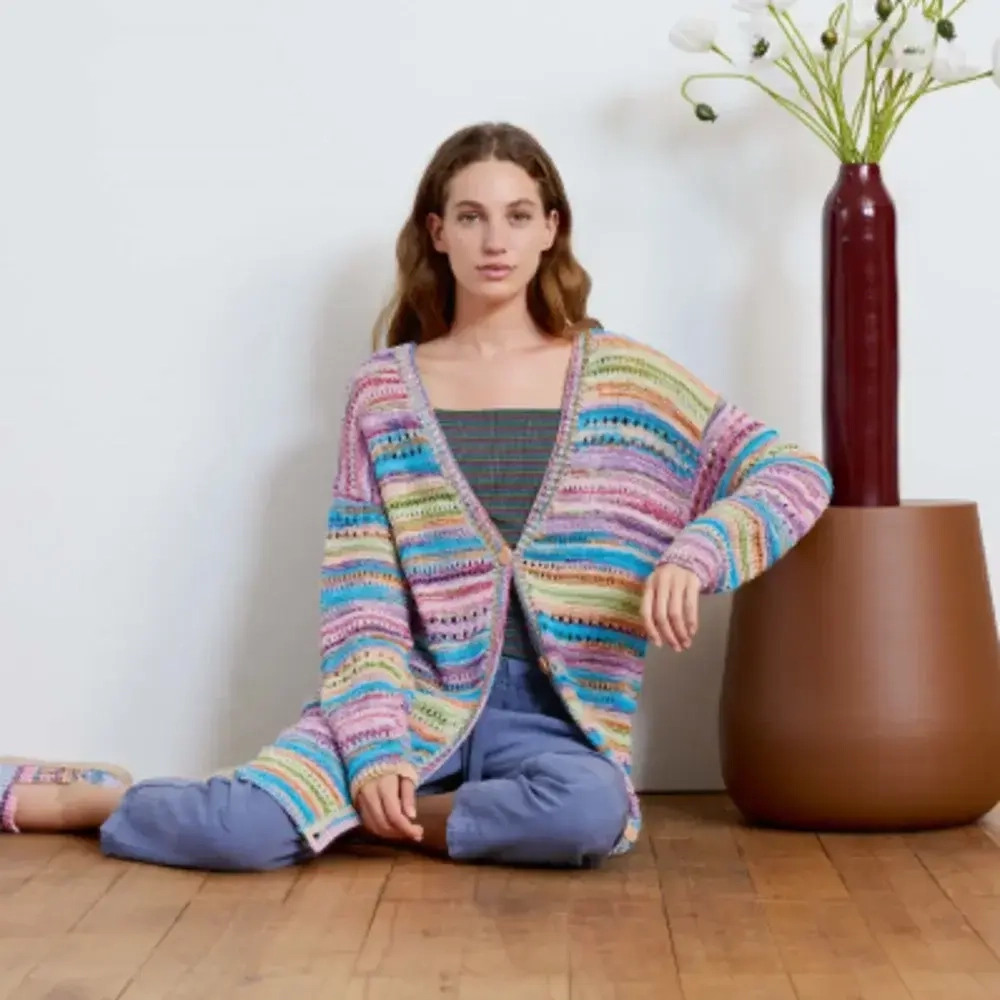 Пряжа Lang Yarns FIESTA - модель кардигана