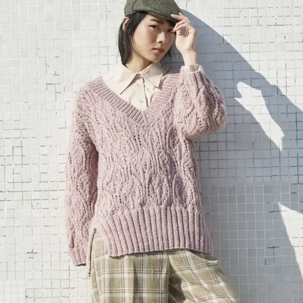 Пряжа Katia Concept Cotton Merino Glam - модель пуловера