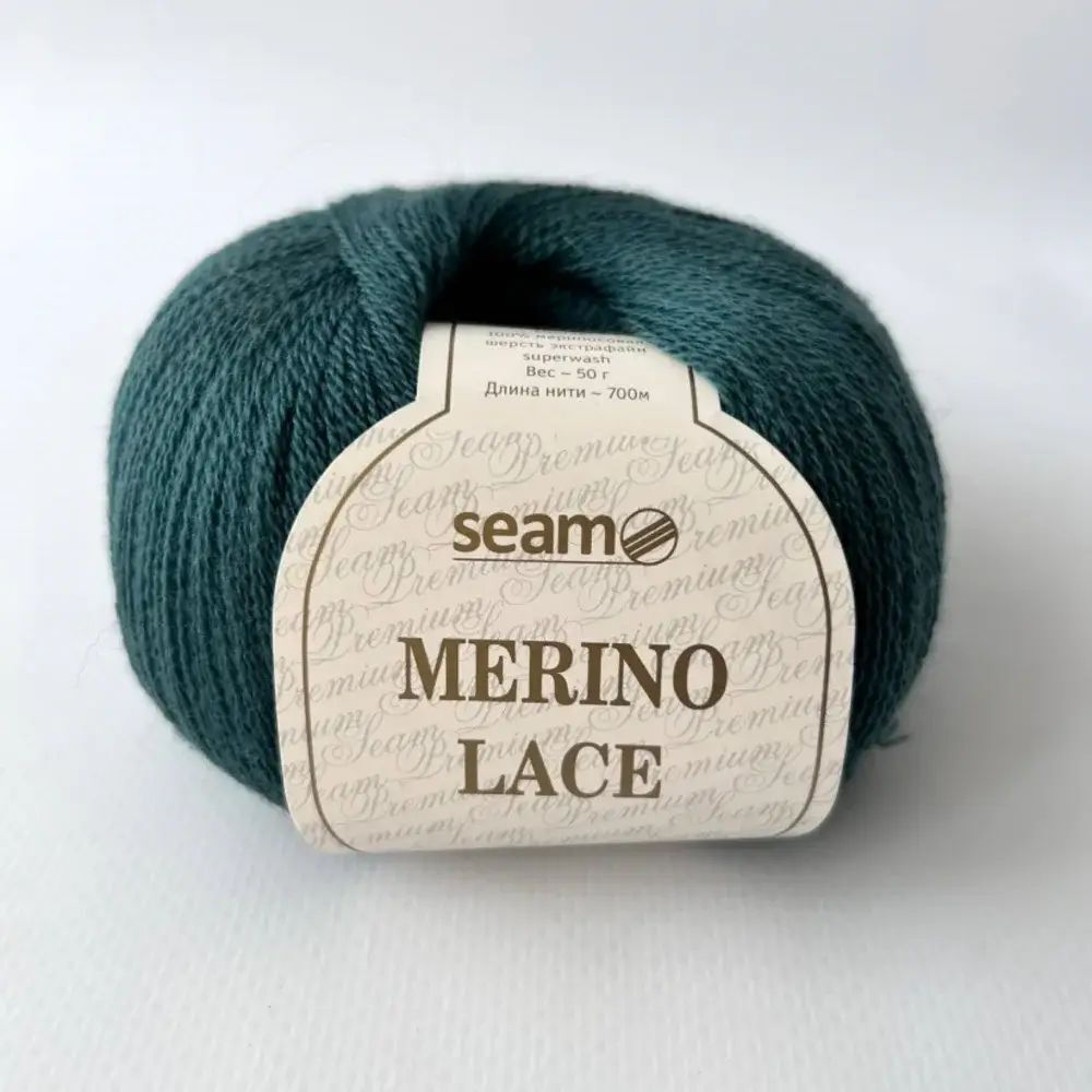 Seam Merino lace - 1 моток: 50г, 700м. 100% Меринос.